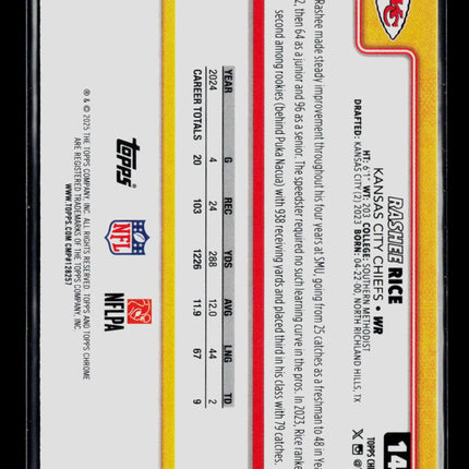 2023 Topps Chrome Rashee Rice #147 Light Blue Refractor 102/299