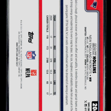 2025 Topps Chrome Mack Hollins #206 Pink Refractor 19/250