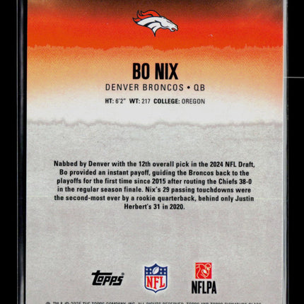2025 Topps Composite Signature Class Bo Nix #18 Purple 070/100
