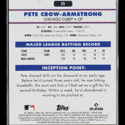 2025 Topps Inception Pete Crow-Armstrong #25 Green