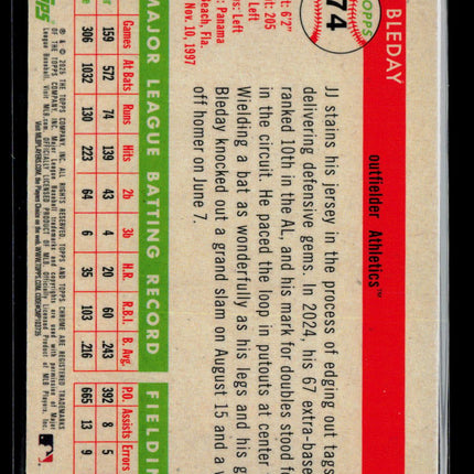 2025 Topps Platinum Chrome JJ Bleday #74 Pink Refractor 03/75
