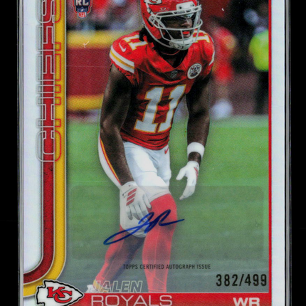 2025 Topps Chrome Football Jalen Royals #RA-JRO Refractor RC 382/499 Auto