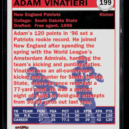 1997 Pacific Philadelphia Collection Adam Vinatieri #199