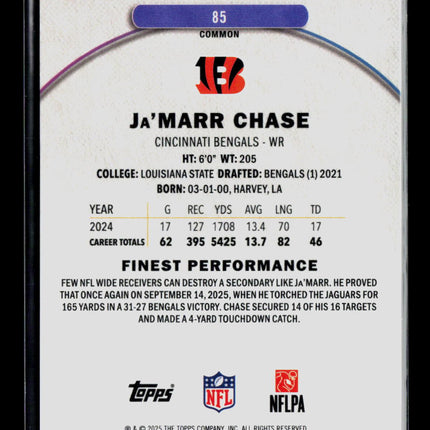 2025 Topps Finest Ja'Marr Chase #85 253/325
