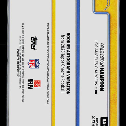 2025 Topps Chrome Omarion Hampton #RA-OH Pink 006/399 RC Auto