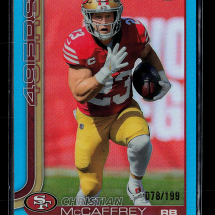 2025 Topps Chrome Christian McCaffrey #263 Light Blue 078/199