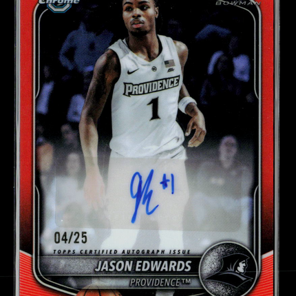 2025 Bowman Chrome Basketball Jason Edwards #CPA-JE Orange 04/25 Auto