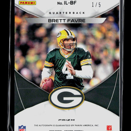 2020 Panini Spectra Illustrious Legends Brett Favre #IL-BF Prizm 1 / 5 Auto