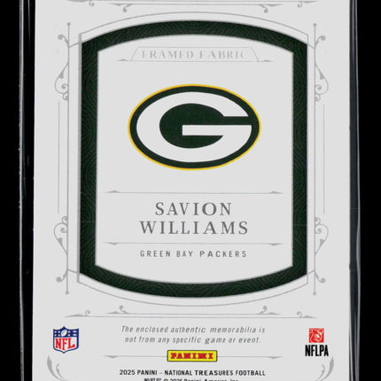 2026 Panini National Treasures Savion Williams #FF-SWS RC Patch /49