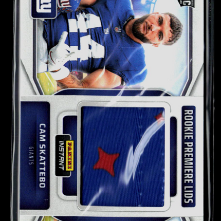 2025 Panini Instant Rookie Premiere Lids Cam Skattebo #RPL-3 3/10 RC Patch