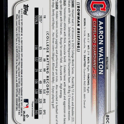 2025 Bowman Draft Chrome Aaron Walton #BDC-134 Refractor