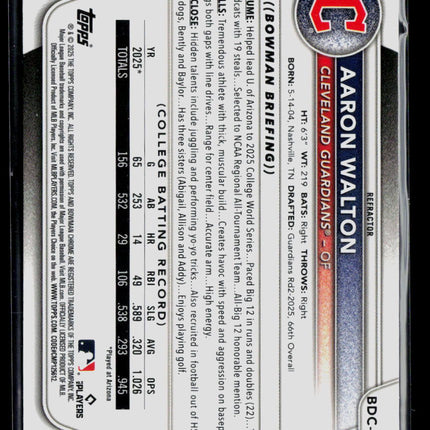2025 Bowman Draft Chrome Aaron Walton #BDC-134 Refractor