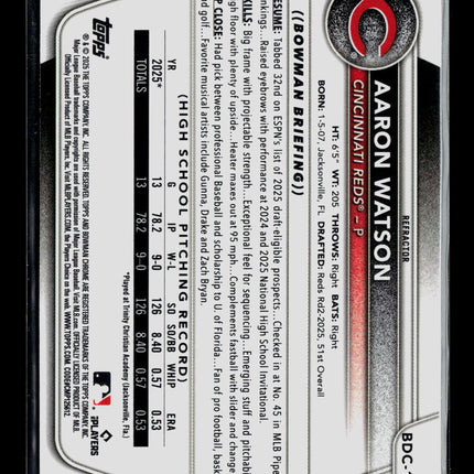 2025 Bowman Draft Chrome Aaron Watson #BDC-193 Refractor 1st Bowman