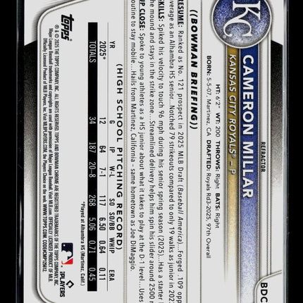 2025 Bowman Chrome Cameron Millar #BDC-176 Refractor