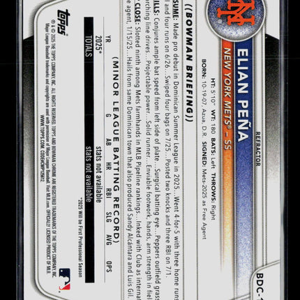 2025 Bowman Chrome Draft Elian Peña #BDC-115 Refractor
