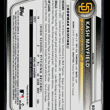 2024 Bowman Draft Chrome Kash Mayfield #BDC-95 Refractor