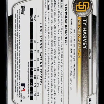 2025 Bowman Draft Chrome Ty Harvey #BDC-58 Refractor