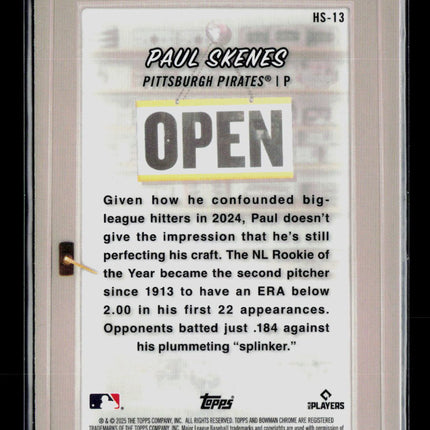 2025 Bowman Chrome Paul Skenes #HS-13