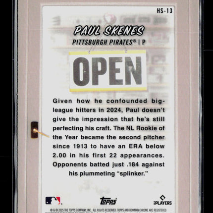 2025 Bowman Chrome Treasure Trove Paul Skenes #HS-13