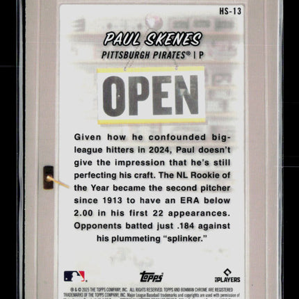 2025 Bowman Chrome Skenes' Treasure Trove Paul Skenes #HS-13