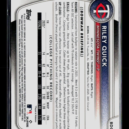 2025 Bowman Draft Chrome Riley Quick #BDC-23
