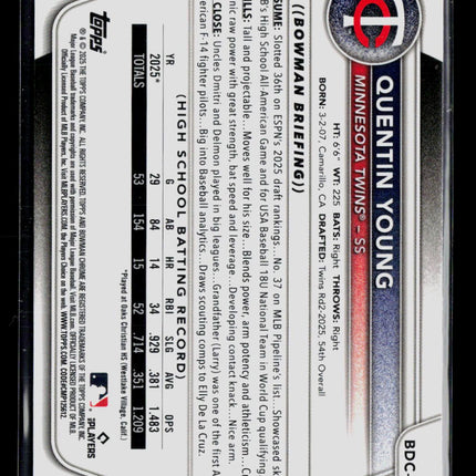 2025 Bowman Draft Chrome Quentin Young #BDC-92