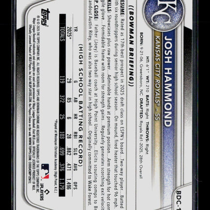 2025 Bowman Draft Chrome Josh Hammond #BDC-185