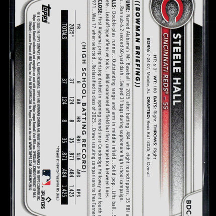 2025 Bowman Chrome Steele Hall #BDC-20