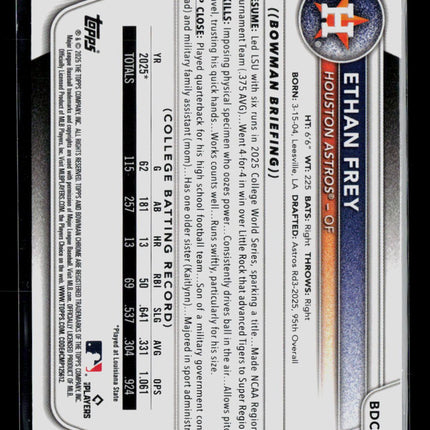 2025 Bowman Draft Chrome Ethan Frey #BDC-67 1st Bowman
