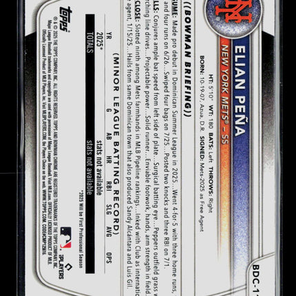 2025 Bowman Chrome Elian Peña #BDC-115 Mega Box Mojo Refractor