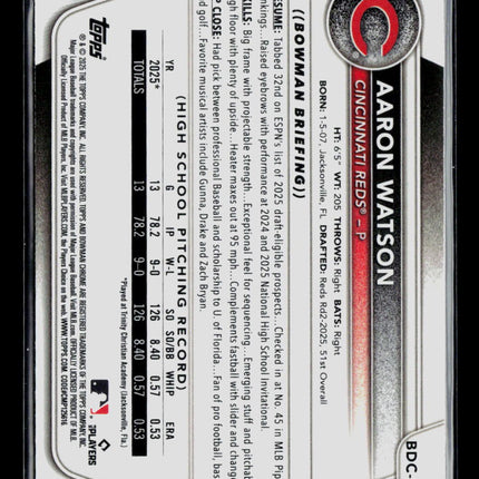 2025 Bowman Draft Chrome Aaron Watson #BDC-193 Mega Box Mojo Refractor