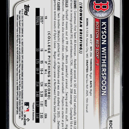 2025 Bowman Draft Chrome Kyson Witherspoon #BDC-29 Mojo Refractor