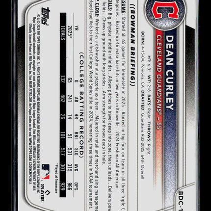 2025 Bowman Draft Chrome Dean Curley #BDC-129 Mojo Refractor
