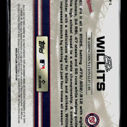 2025 Bowman Chrome Draft Eli Willits #BDN-1