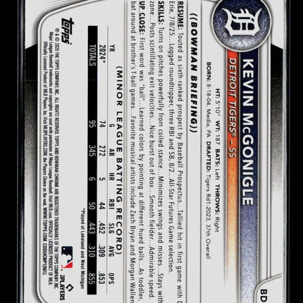 2023 Bowman Draft Chrome Kevin McGonigle #BDC-59