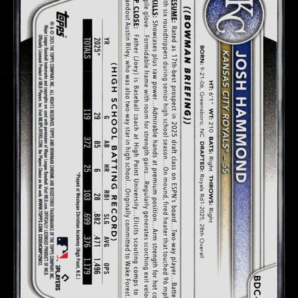 2025 Bowman Draft Chrome Josh Hammond #BDC-185