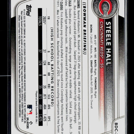 2025 Bowman Draft Chrome Steele Hall #BDC-20