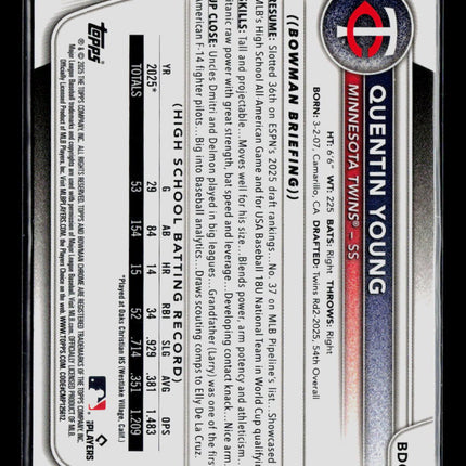 2025 Bowman Draft Chrome Quentin Young #BDC-92