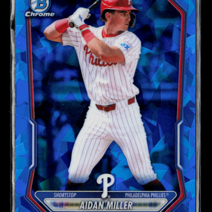2024 Bowman Chrome Aidan Miller #BCP-49 Blue Sapphire Refractor
