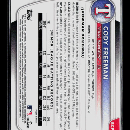 2025 Bowman Chrome Cody Freeman #BCP-112