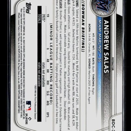 2025 Bowman Chrome Andrew Salas #BDC-34 Refractor