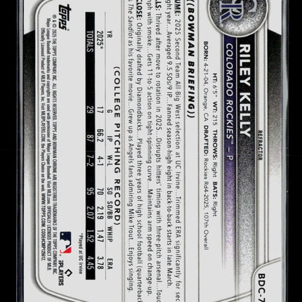 2025 Bowman Draft Chrome Riley Kelly #BDC-79 Refractor