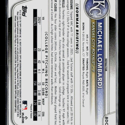 2025 Bowman Chrome Michael Lombardi #BDC-118 Refractor