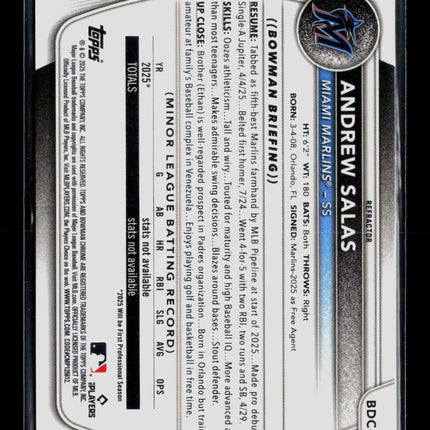 2025 Bowman Draft Chrome Andrew Salas #BDC-34 Refractor