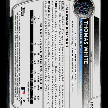 2025 Bowman Chrome Thomas White #BDC-26 Refractor