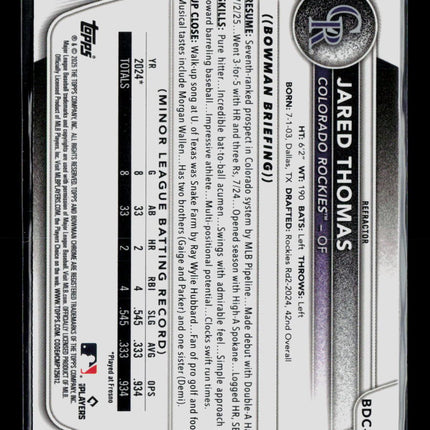 2024 Bowman Draft Chrome Jared Thomas #BDC-147 Refractor