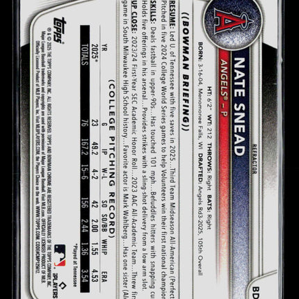 2025 Bowman Chrome Nate Snead #BDC-38 Refractor