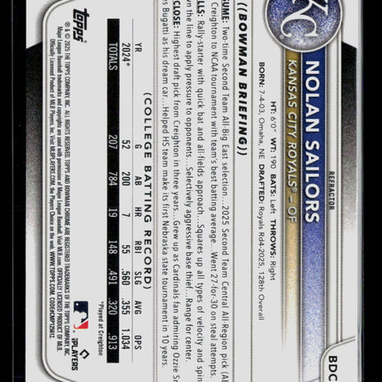 2025 Bowman Chrome Nolan Sailors #BDC-86 Refractor