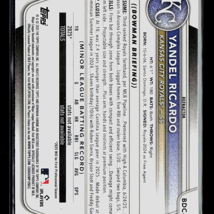 2025 Bowman Chrome Yandel Ricardo #BDC-31 Refractor