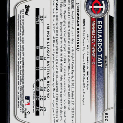 2025 Bowman Chrome Eduardo Tait #BDC-39 Refractor